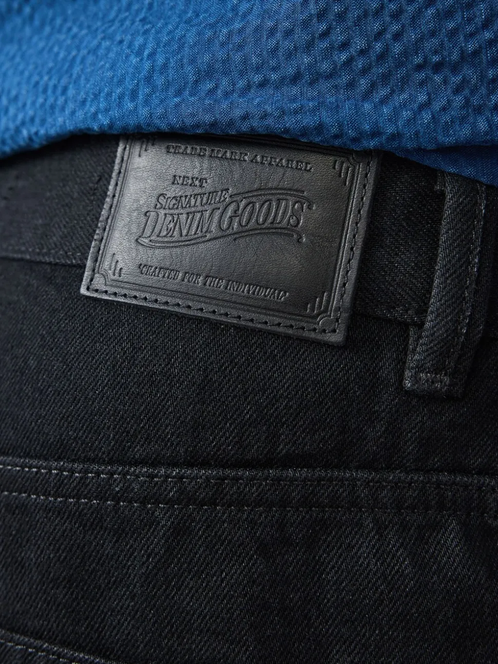 Black Straight Fit Signature Selvedge Denim Jeans