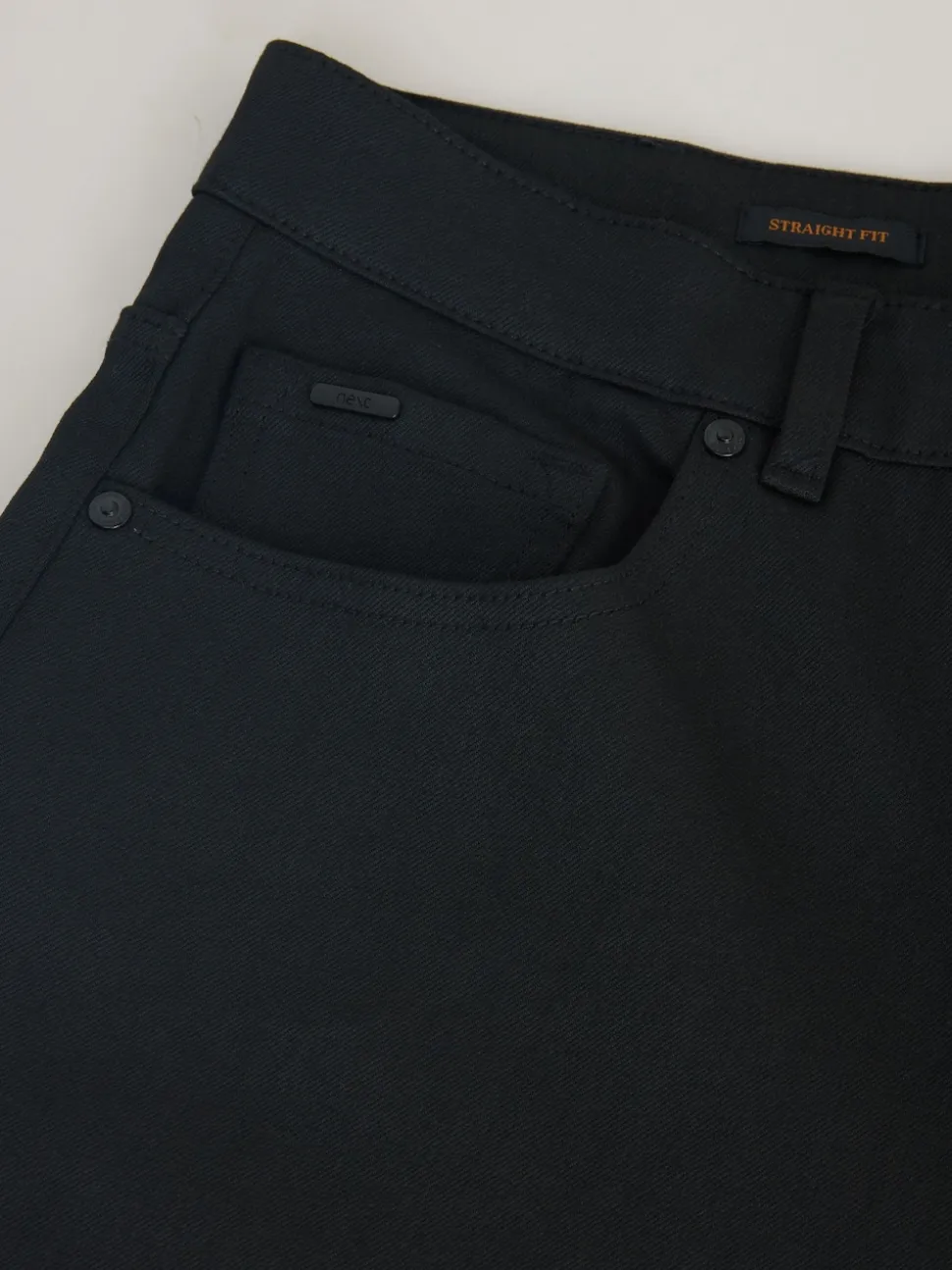 Black Straight Fit Signature Belted Jeans