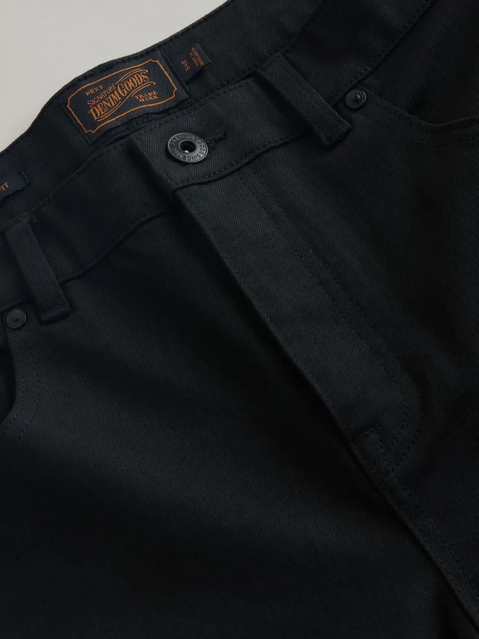 Black Straight Fit Signature Belted Jeans