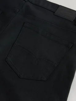 Black Straight Fit Signature Belted Jeans