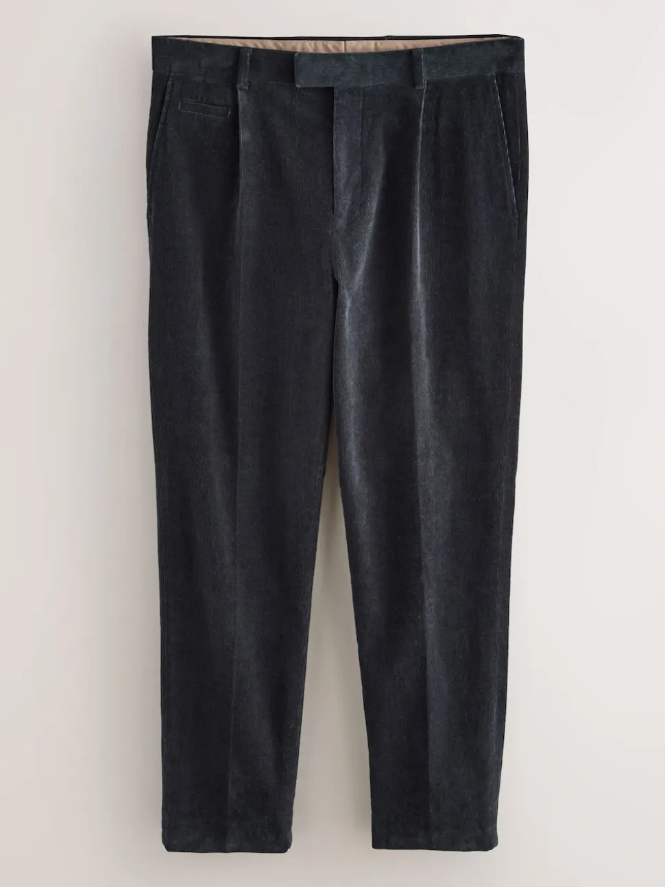 Black Straight Fit Smart Cotton Rich Cord Trousers