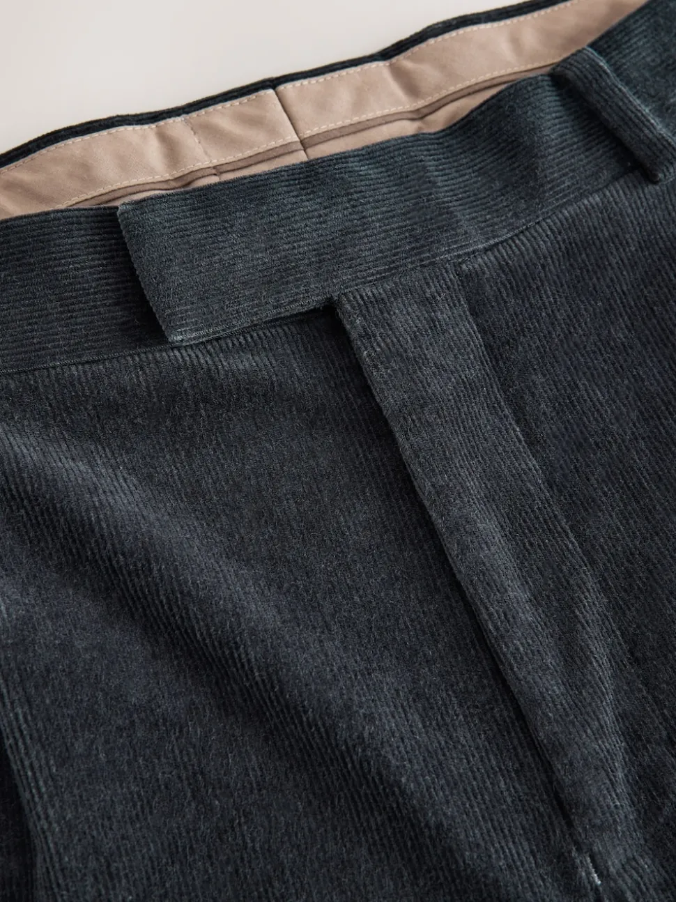 Black Straight Fit Smart Cotton Rich Cord Trousers