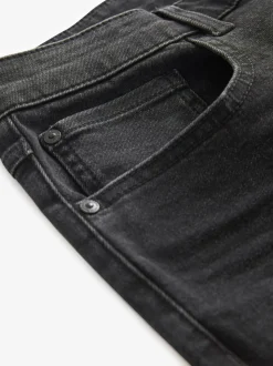 Black Straight Fit Straight Fit Essential Stretch Jeans