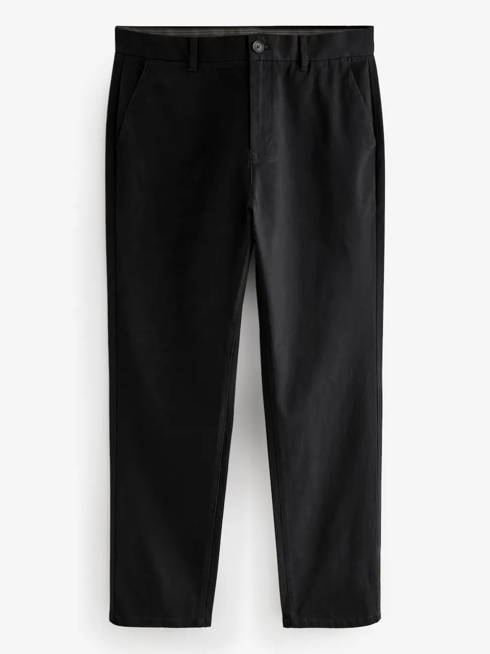 Black Straight Fit Stretch Chinos Trousers