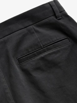 Black Straight Fit Stretch Chinos Trousers