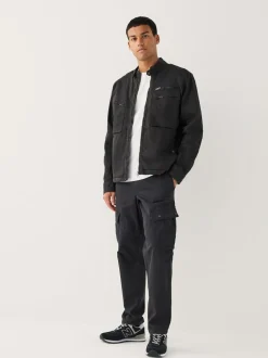 Black Stretch Utility Cargo Trousers
