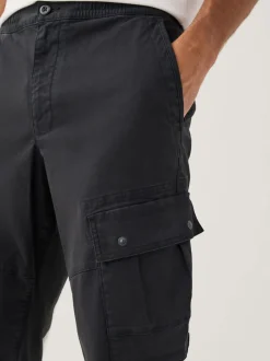 Black Stretch Utility Cargo Trousers