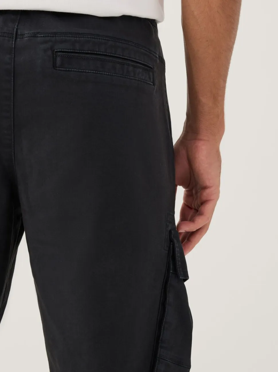 Black Stretch Utility Cargo Trousers
