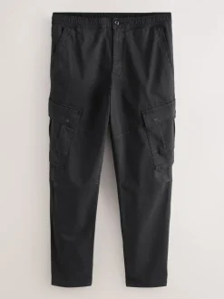 Black Stretch Utility Cargo Trousers