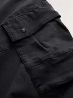 Black Stretch Utility Cargo Trousers