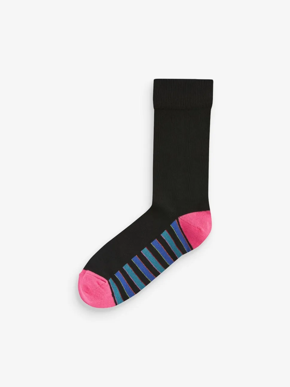 Black Stripe 7 Pack Cotton Rich Socks