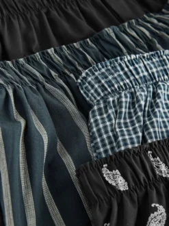 Black Stripe 4 pack Woven Pure Boxers