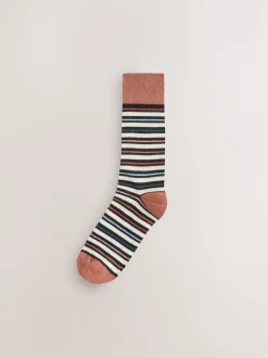 Black Striped 7 Pack Cotton Rich Socks