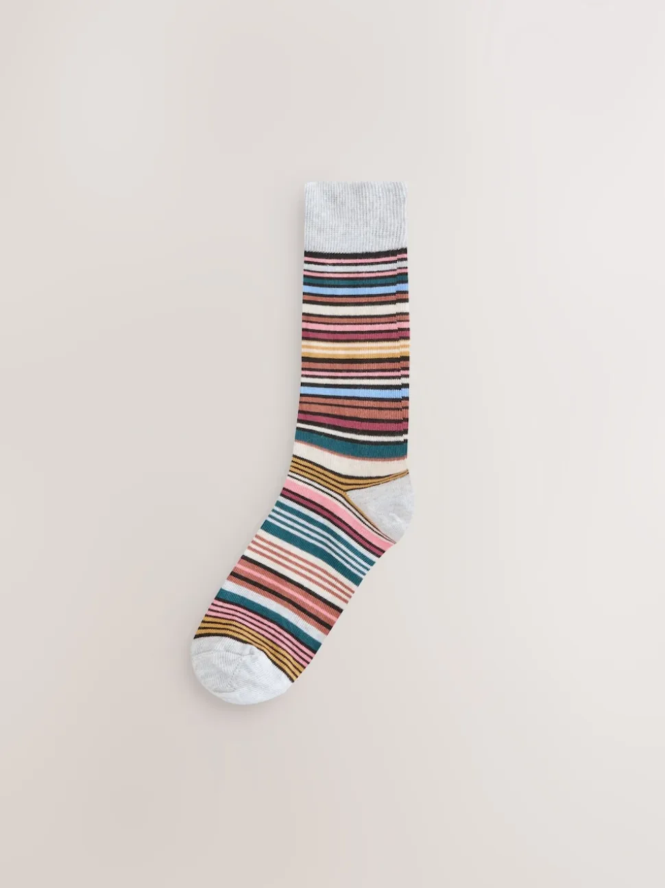 Black Striped 7 Pack Cotton Rich Socks