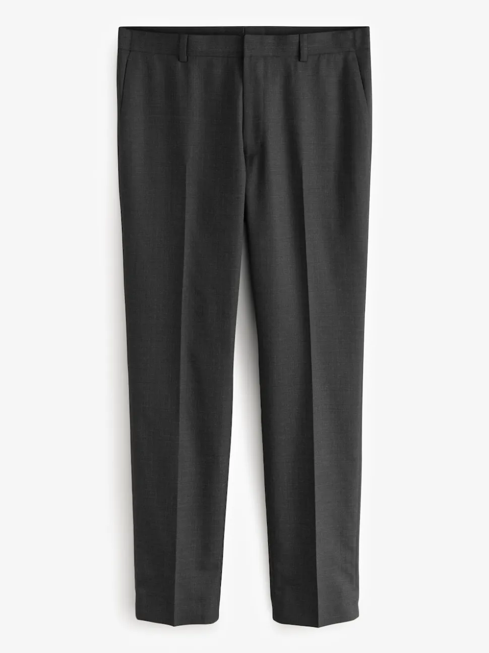 Black Tailored Fit Textured Wool Blend Suit Trousers