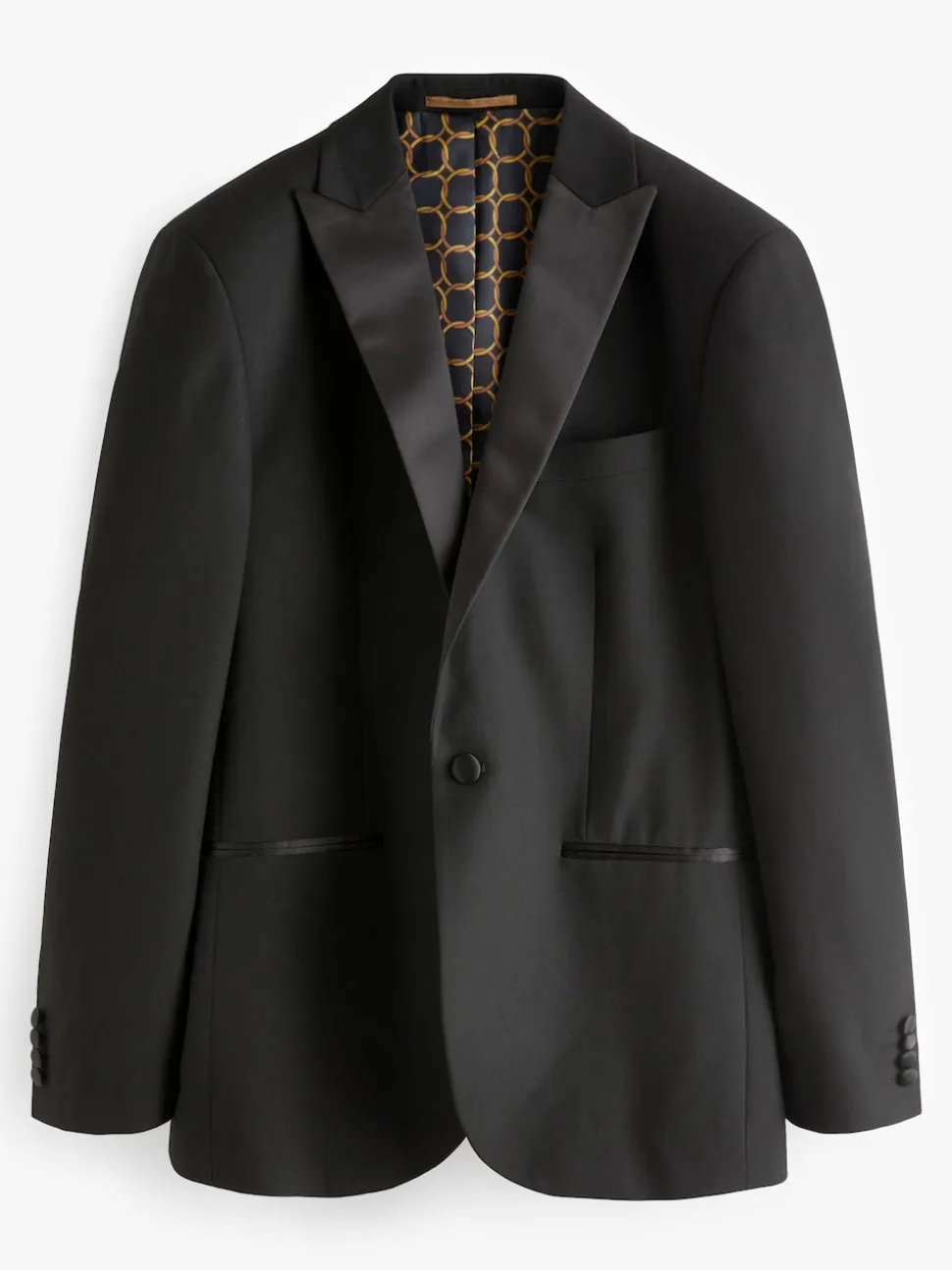 Black Tailored Fit Tuxedo Suit Jacket