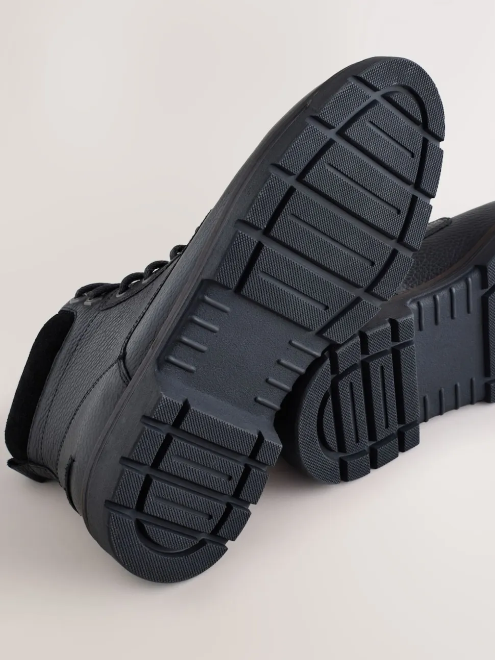 Black Tall Leather Zip-Up Boots