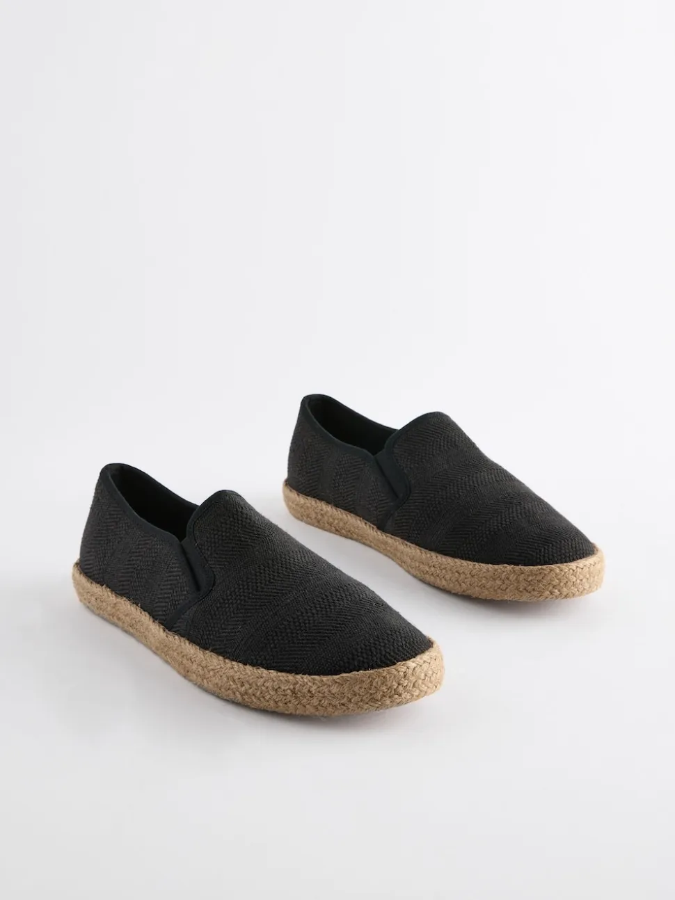 Black Textured Espadrilles