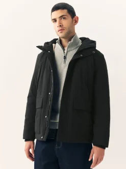Black ThermoGen Parka Jacket with Borg Lining