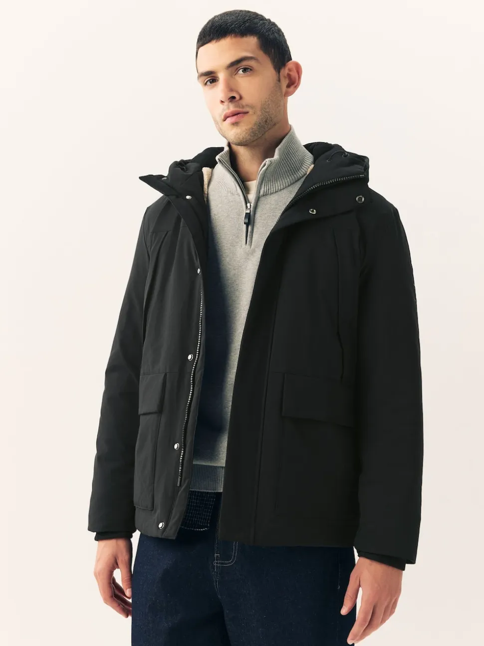 Black ThermoGen Parka Jacket with Borg Lining