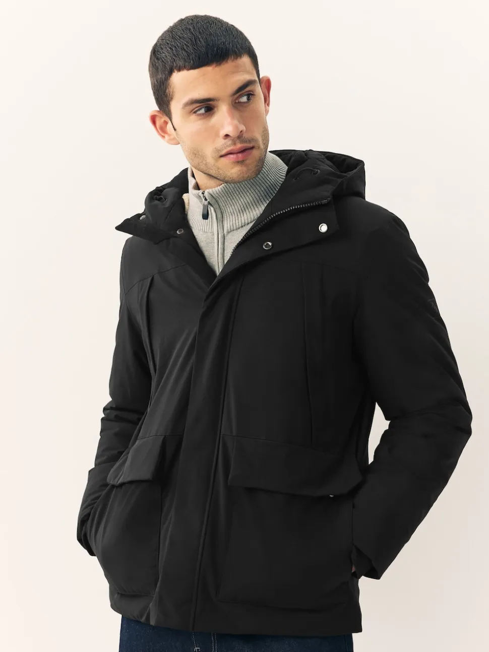 Black ThermoGen Parka Jacket with Borg Lining