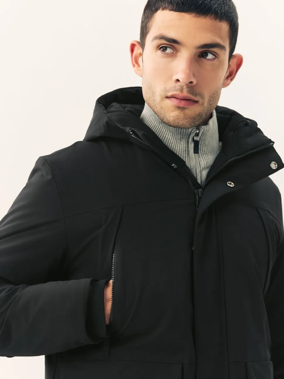 Black ThermoGen Parka Jacket with Borg Lining