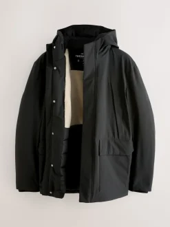 Black ThermoGen Parka Jacket with Borg Lining