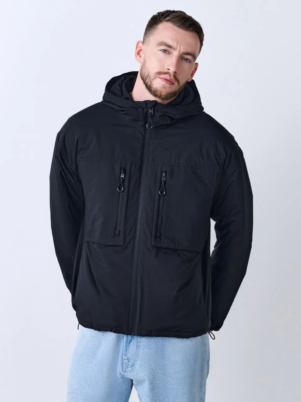 Black ThermoGen Shower Resistant Wadded Jacket