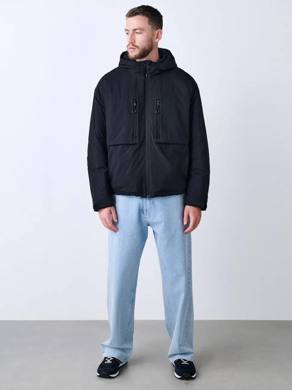 Black ThermoGen Shower Resistant Wadded Jacket