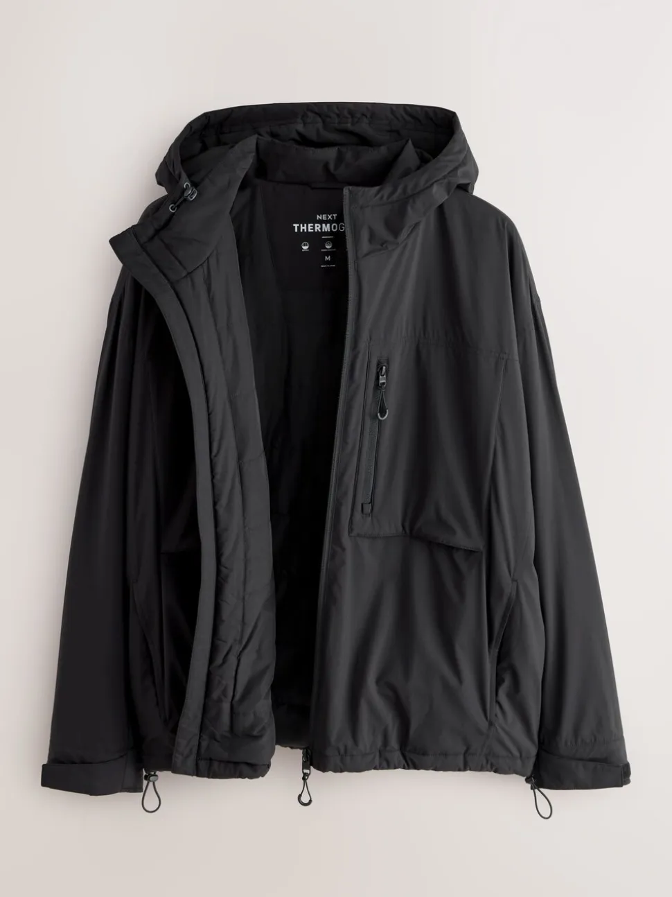 Black ThermoGen Shower Resistant Wadded Jacket