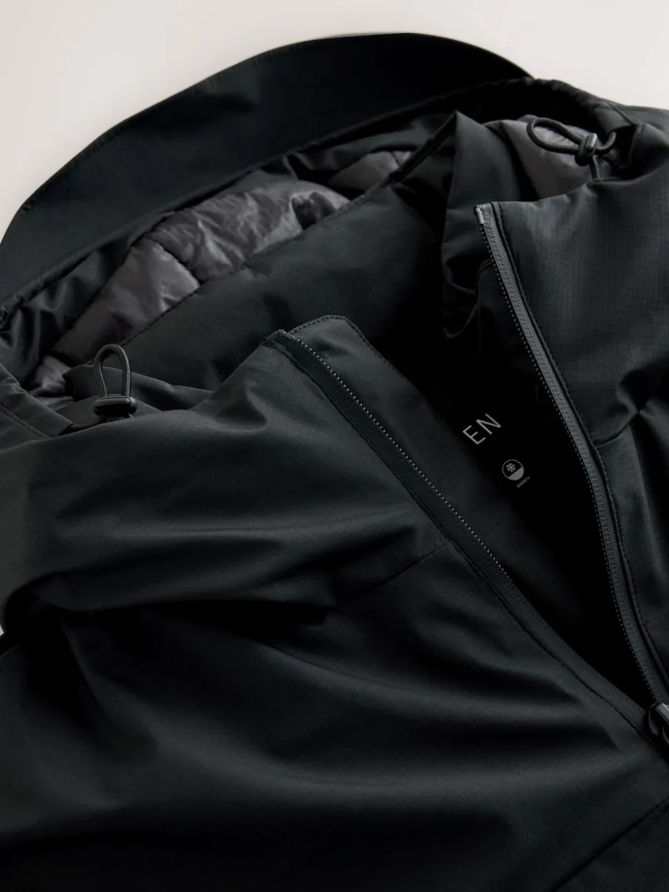 Black ThermoGen Shower Resistant Wadded Jacket