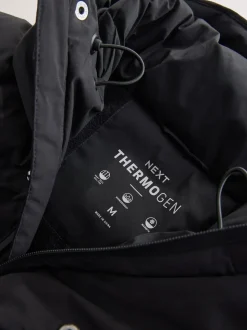 Black ThermoGen Shower Resistant Puffer Jacket
