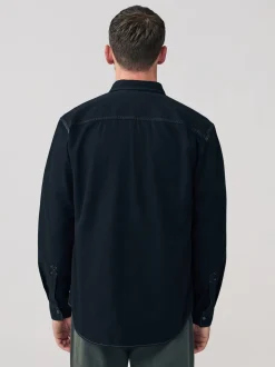 Black Twin Pocket Western Style Long Sleeve Shirt