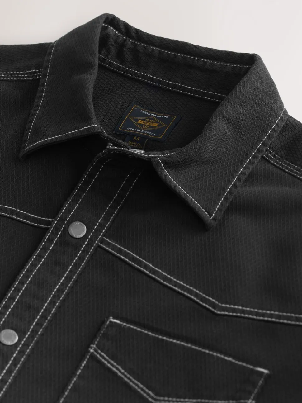 Black Twin Pocket Western Style Long Sleeve Shirt
