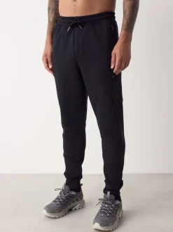 Black Utility Brushback Heavyweight Cargo Joggers