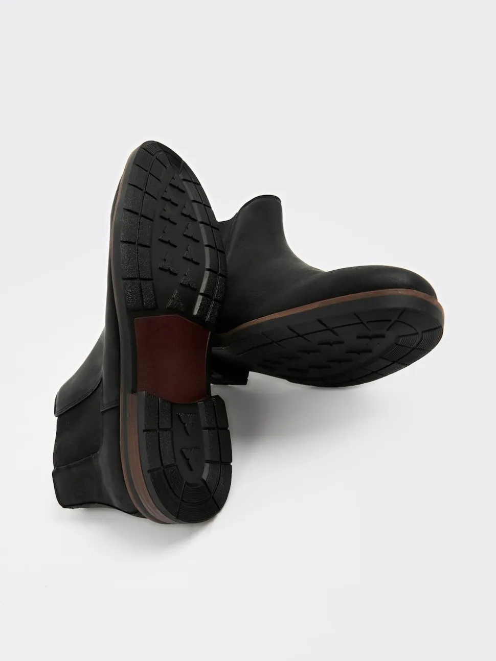 Black Waxy Leather Chelsea Boots