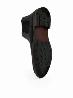 Black Waxy Leather Chelsea Boots