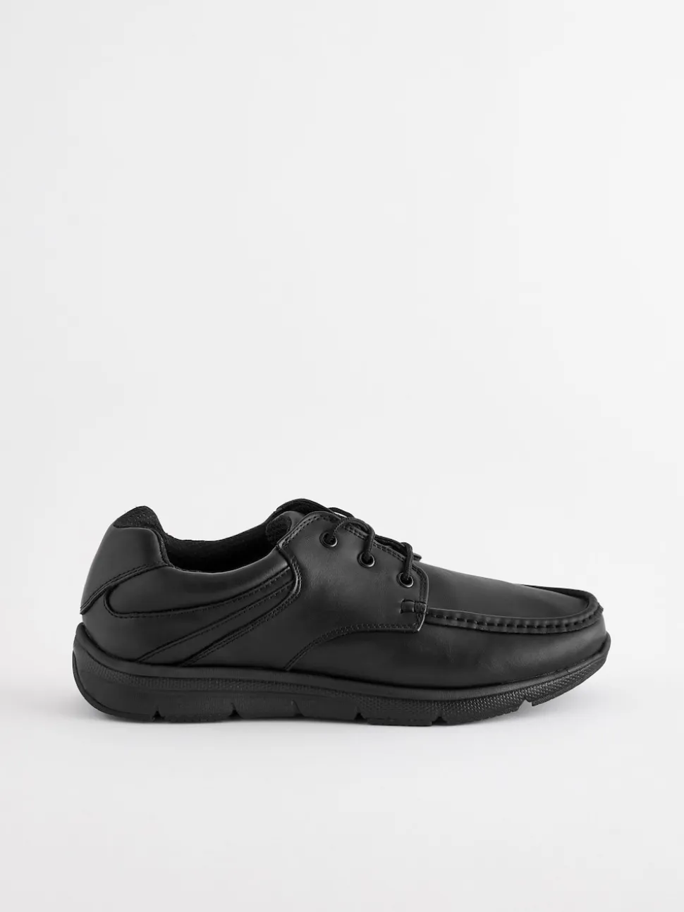 Black Wide Fit Apron Lace Up Shoes