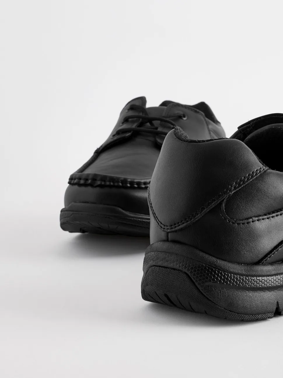 Black Wide Fit Apron Lace Up Shoes