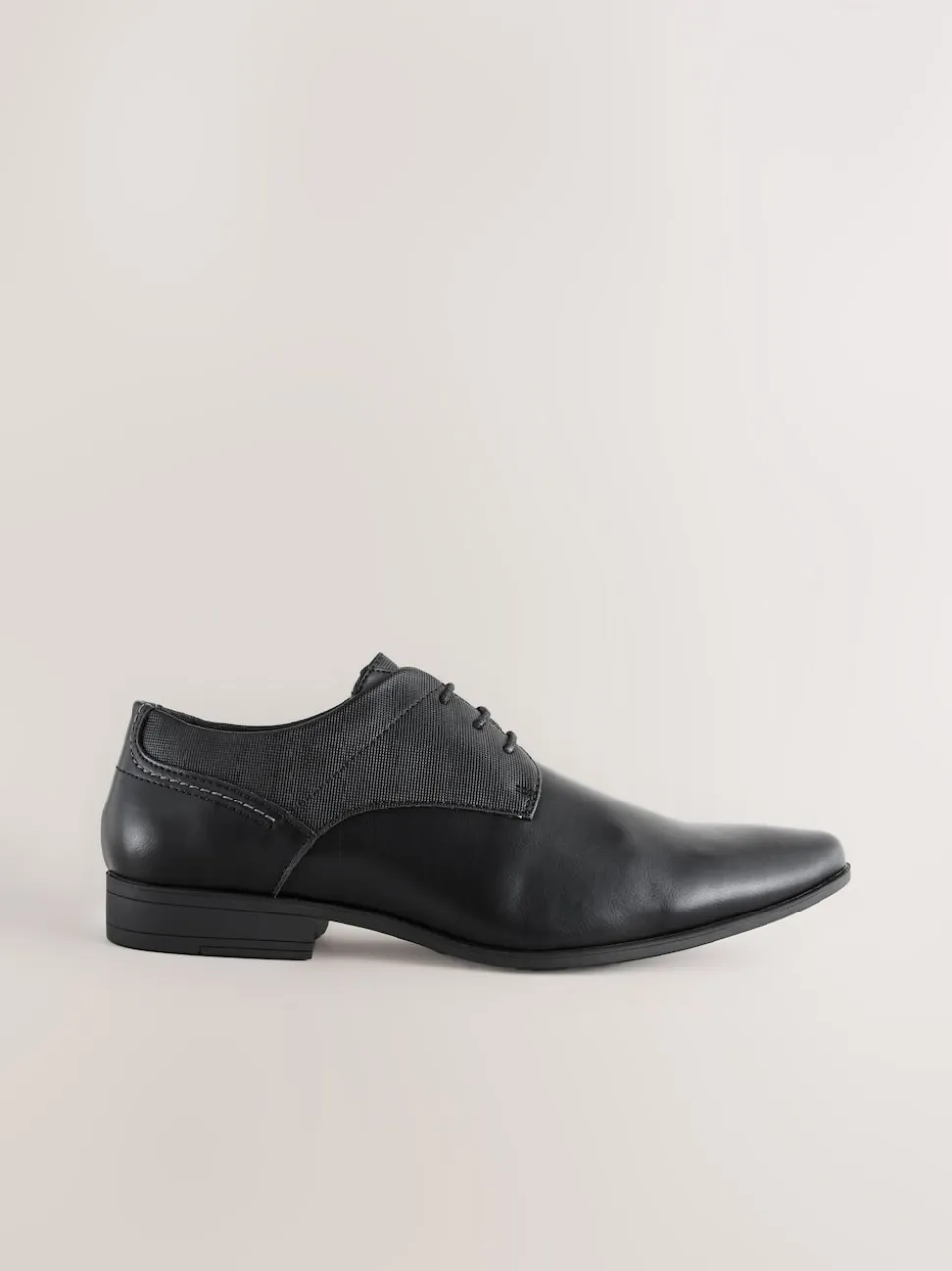 Black Wide Fit Derby Lace-Up Shoes