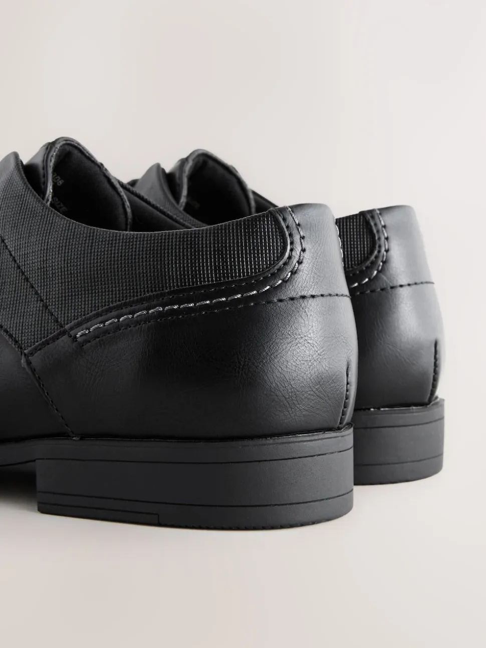 Black Wide Fit Derby Lace-Up Shoes
