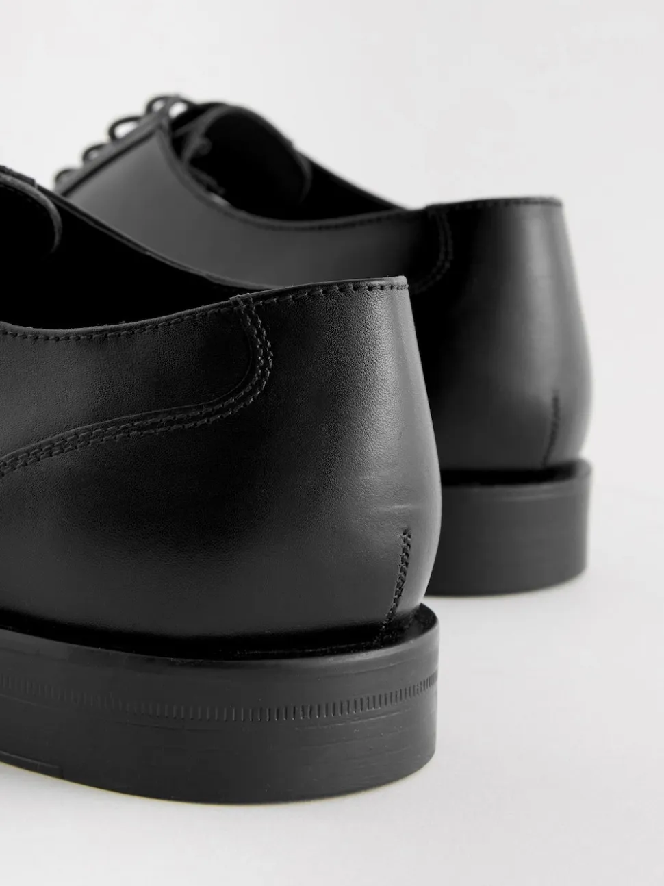 Black Wide Fit Leather Oxford Toecap Shoes