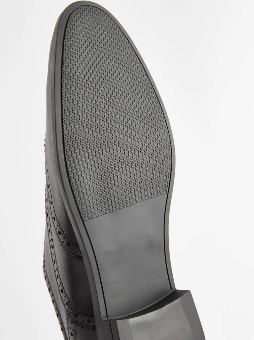 Black Wide Fit Leather Oxford Brogue Shoes