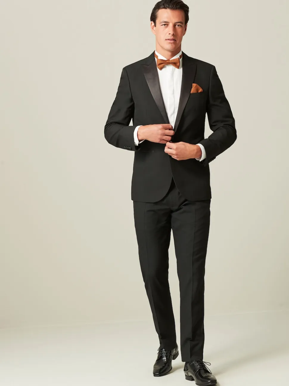 Black with Tape Detail Tailored Fit Tuxedo Suit Trousers