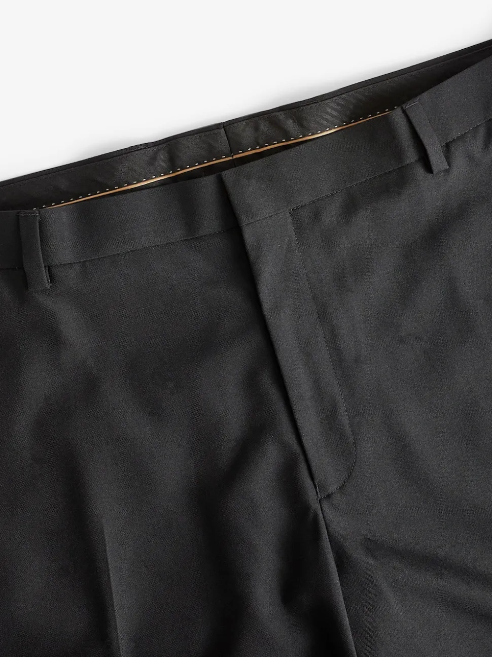 Black with Tape Detail Tailored Fit Tuxedo Suit Trousers