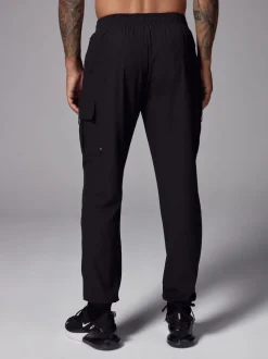 Black Woven Active Cargo Joggers
