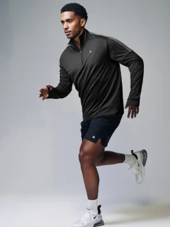 Black Zip Neck Active Training Top