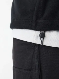 Black Zip Neck Utility Style Polar Fleece