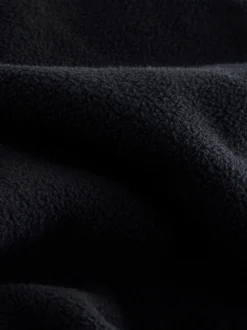 Black Zip Neck Utility Style Polar Fleece