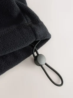 Black Zip Neck Utility Style Polar Fleece